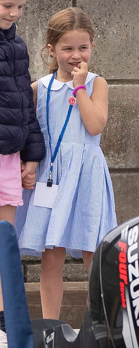 Princess Charlotte wears Ralph Lauren Blue Seersucker Dress​