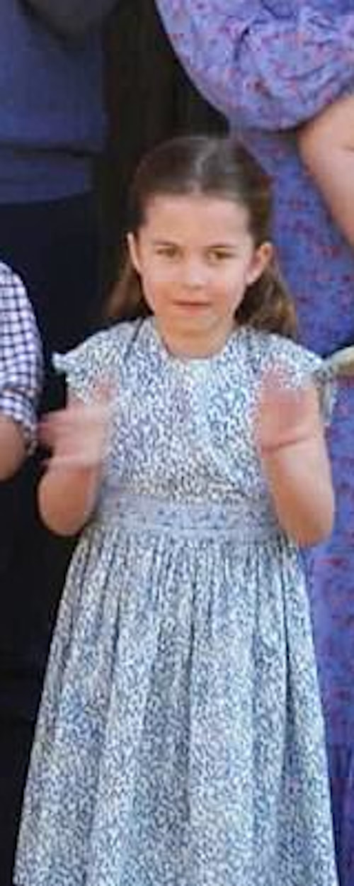 Princess Charlotte wears Malvi & Co Sky Blue Floral Printed Smock Dress