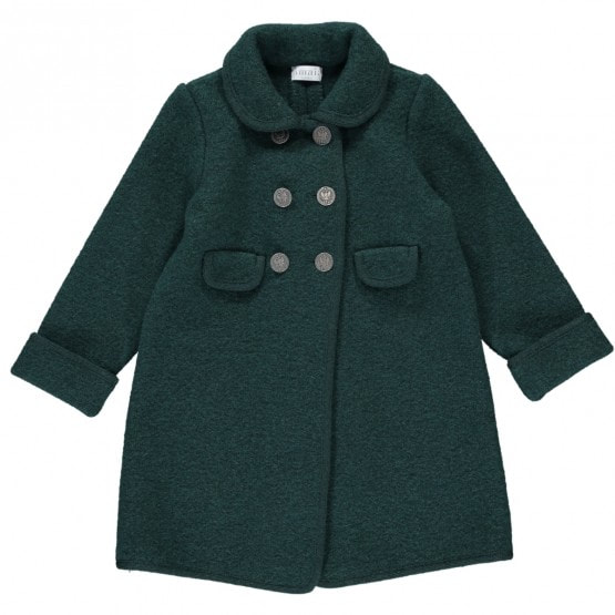 Amaia Kids 'Razorbil' green wool coat