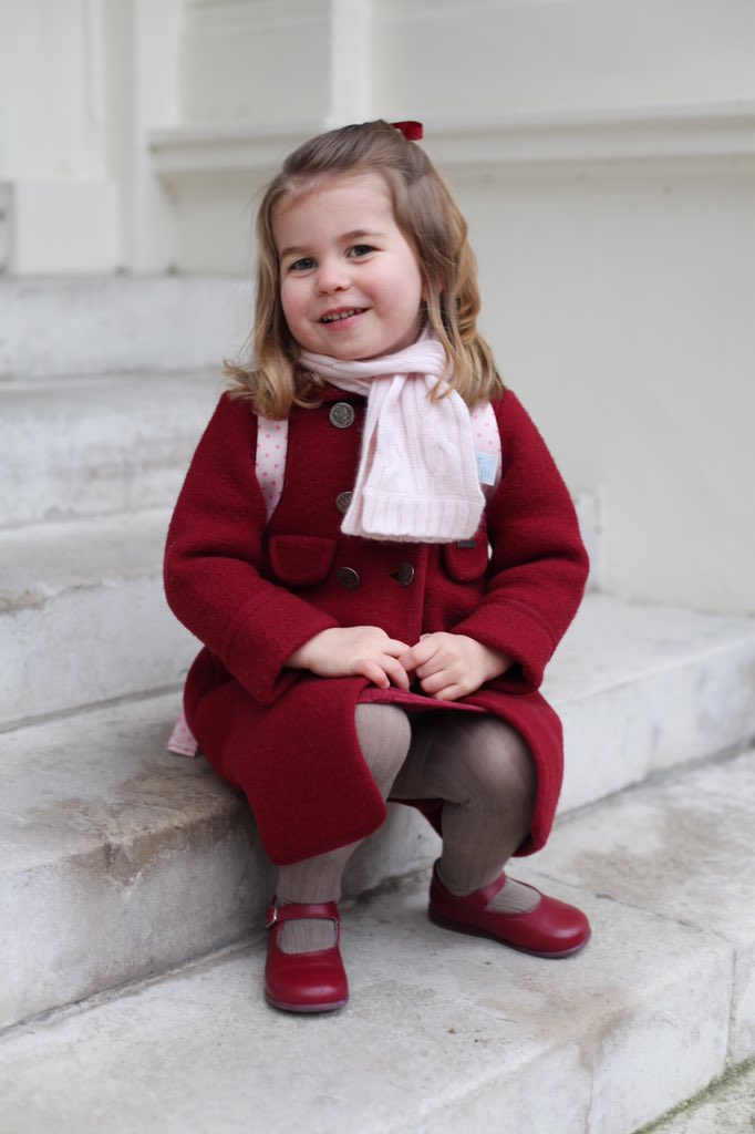 Princess Charlotte is all smiles on her first day of nursery school