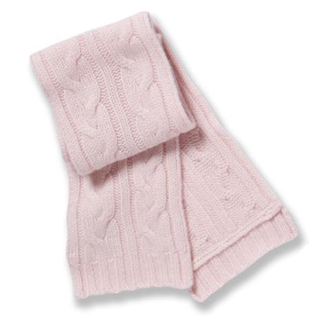 Marie Chantel Pink Cable Knit Cashmere Scarf
