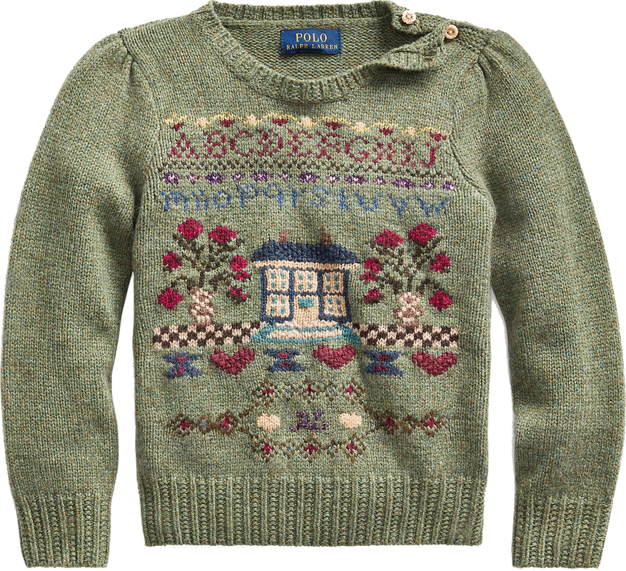 Ralph Lauren Girls Intarsia Wool-Blend Sweater
