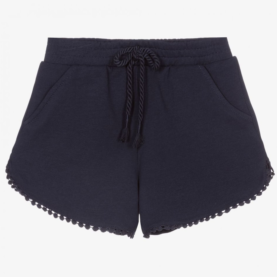 Mayoral Cotton Jersey Shorts in Navy Blue
