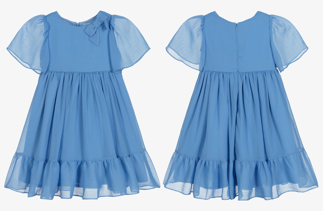 Patachou chiffon dress in blue