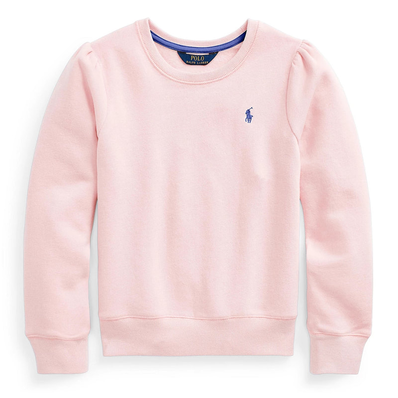 Polo Ralph Lauren Girls Pink Cotton-Blend-Fleece Sweatshirt