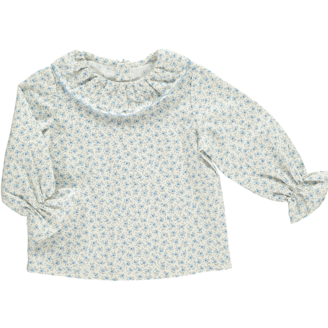 Amaia Pea Blouse in Blue Floral