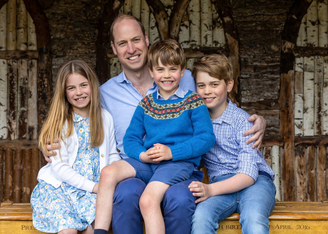 Father's Day 2023 - Prince William with Prince George, Princess Charlotte, and Prince Louis on the Windsor Estate