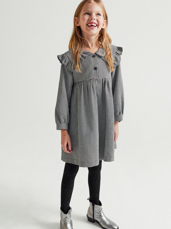 Zara Houndstooth Puritan Collar Dress 